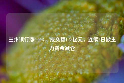 兰州银行涨0.00%，成交额1.68亿元，连续2日被主力资金减仓