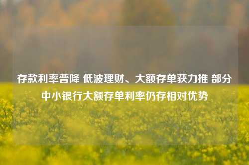 存款利率普降 低波理财、大额存单获力推 部分中小银行大额存单利率仍存相对优势