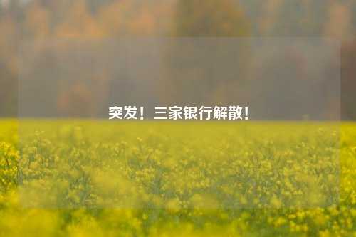 突发！三家银行解散！