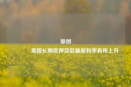原创 美国长期抵押贷款最新利率有所上升