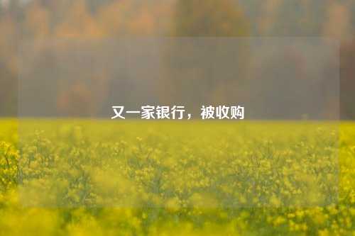 又一家银行，被收购