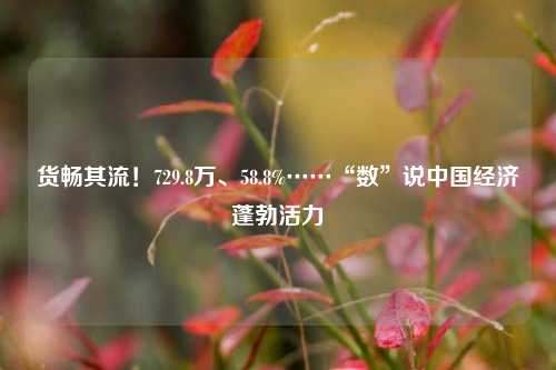 货畅其流！729.8万、58.8%……“数”说中国经济蓬勃活力