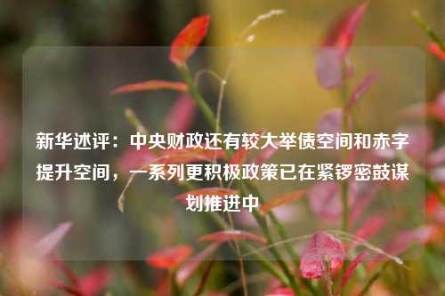 新华述评：中央财政还有较大举债空间和赤字提升空间，一系列更积极政策已在紧锣密鼓谋划推进中