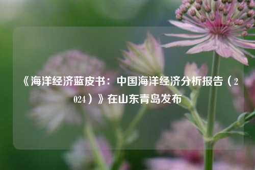 《海洋经济蓝皮书：中国海洋经济分析报告（2024）》在山东青岛发布