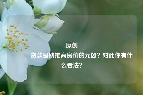 原创 贷款是助推高房价的元凶？对此你有什么看法？