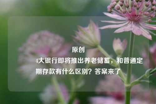 原创 4大银行即将推出养老储蓄，和普通定期存款有什么区别？答案来了