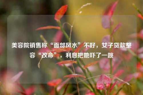 美容院销售称“面部风水”不好，女子贷款整容“改命”，利息把她吓了一跳