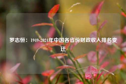 罗志恒：1949-2024年中国各省份财政收入排名变迁