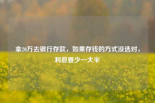 拿20万去银行存款，如果存钱的方式没选对，利息要少一大半