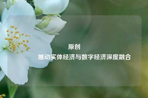 原创 推动实体经济与数字经济深度融合