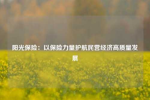 阳光保险：以保险力量护航民营经济高质量发展