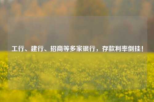 工行、建行、招商等多家银行，存款利率倒挂！