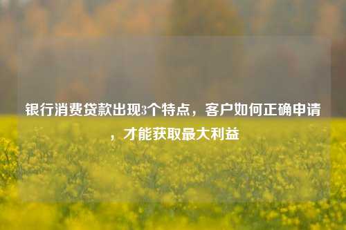 银行消费贷款出现3个特点，客户如何正确申请，才能获取最大利益