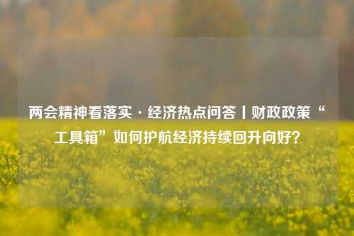 两会精神看落实·经济热点问答丨财政政策“工具箱”如何护航经济持续回升向好？