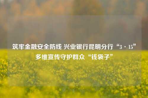 筑牢金融安全防线 兴业银行昆明分行“3·15”多维宣传守护群众“钱袋子”