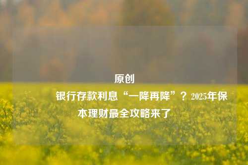 原创 银行存款利息“一降再降”？2025年保本理财最全攻略来了