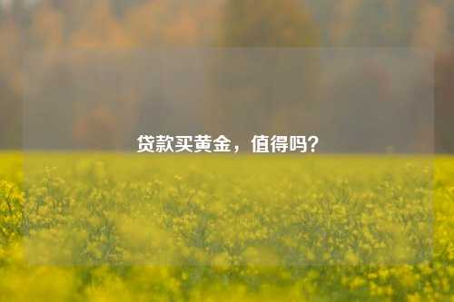 贷款买黄金，值得吗？