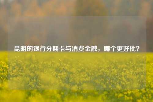 昆明的银行分期卡与消费金融，哪个更好批？ 行业新闻 第1张